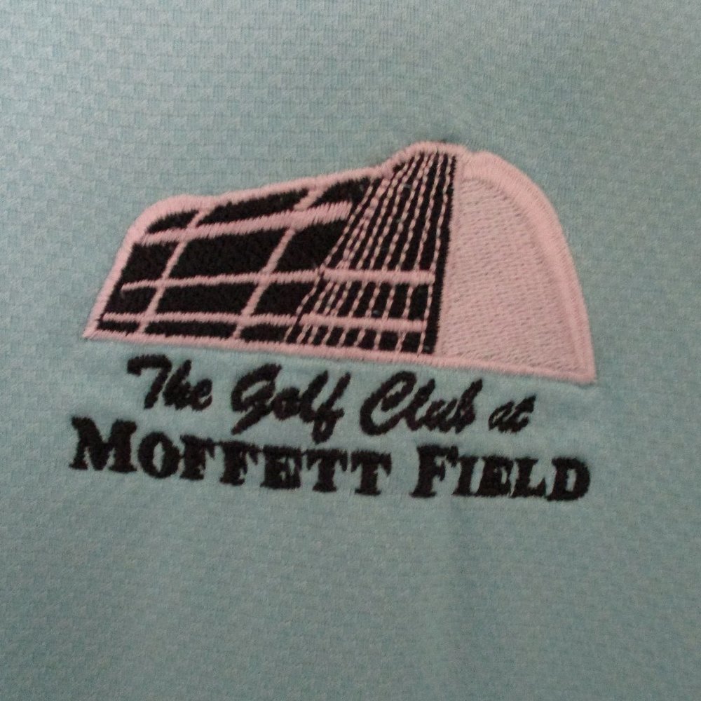 Nike Tiger Woods Mens The Golf Club at Moffett Field S/S Aqua Henley NWOT - XL